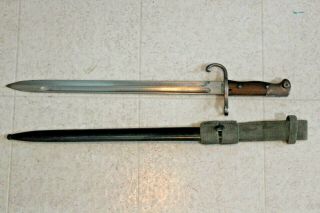 Argentine Model 1909 Mauser Bayonet W/ Matching Numbered Scabbard