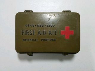 Vintage Us Army First Aid Kit 6545 - 922 - 1200 General Purpose Rigid Case