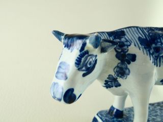 OUD DELFT Blauw Tin Glaze Pottery Delftware Cow Figurine Not Creamer 1940 - 1968 3