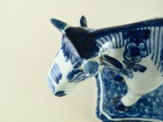 OUD DELFT Blauw Tin Glaze Pottery Delftware Cow Figurine Not Creamer 1940 - 1968 4