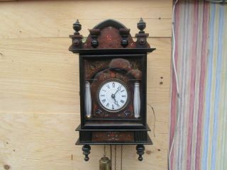 Vintage/antique Very Decorative Weight Driven 8 Day Wall Clock With Gong Strike