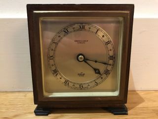 Art Deco Oak & Ebonised Elliott Mantel Clock Bowden & Sons Ltd Plymouth
