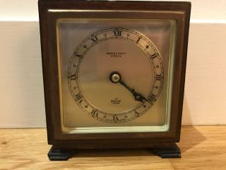 Art Deco Oak & Ebonised Elliott Mantel Clock Bowden & Sons Ltd Plymouth 2