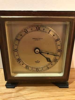 Art Deco Oak & Ebonised Elliott Mantel Clock Bowden & Sons Ltd Plymouth 3