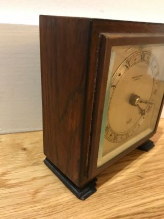 Art Deco Oak & Ebonised Elliott Mantel Clock Bowden & Sons Ltd Plymouth 5