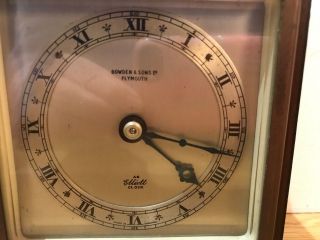 Art Deco Oak & Ebonised Elliott Mantel Clock Bowden & Sons Ltd Plymouth 8