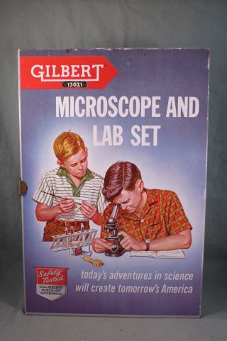 Vintage 1950 ' s Gilbert Chemistry Kit,  Microscope and Lab Set 13021,  Includes Parts 2