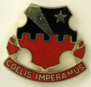 Vintage Us Insignia Pin Dui Army 60th Air Defense Artillery Coelis Imperamus