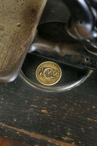 WILLCOX & GIBBS Antique Sewing Machine Chain Stitch Brass Medallion 1800s Motor 2