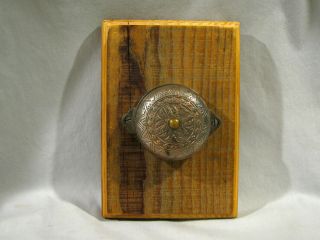 Antique Victorian Cast Iron Push Button Door Bell - Mounted
