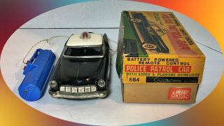 Vintage Cragstan Remote Control Police Patrol Car 684 w/Siren & Flashing Light 3