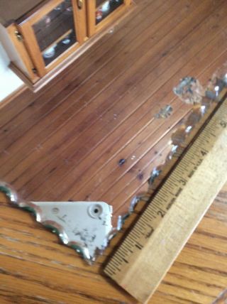 VTG scalloped edge mirror 18x12 very old and rare 3