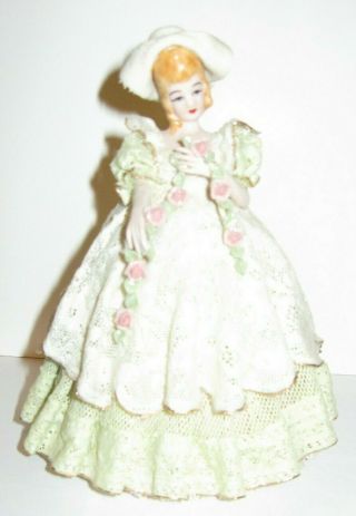 Heirlooms Of Tomorrow 6 1/2 " Lady In Lace Porcelain Figurine Eleanor