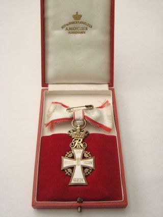 Denmark Rare Order Of The Dannebrog 4th Class With Case