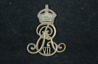Pre Ww1 Royal Canadian Regiment Rcr Edward Vii Royal Cypher Shoulder Strap Badge