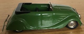 Vintage Minic Green Convertible Tin Wind Up Car England 5 Inches Long