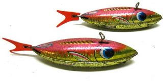 Old Chein Wind Up Tin Lithograph Fish Toy S Both Work And Are