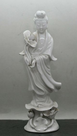 Serene Vintage Chinese Blanc De Chine Dehua 德化白瓷 Guan Yin Statue