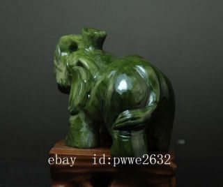 CHINA OLD HAND - MADE SOUTH NATURAL JADE WATER ABSORPTION ELEPHANT STATUE 02 B02 3