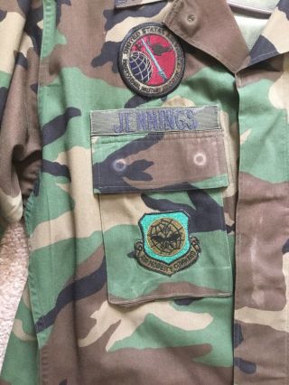 VTG US Air Force BDU Uniform Shirt Jacket Woodland Camo Sz M Reg & Pants Regular 3