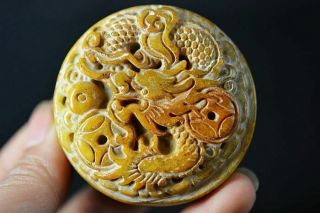 Delicate Chinese Old Jade Carved Dragon Seal W69