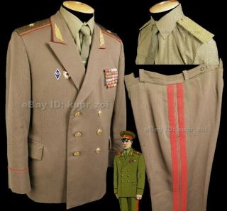 Ussr Soviet Army Military Daily Uniform General 1 Star Army Red Line 198x