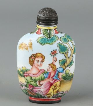Chinese Exquisite Handmade Character Cloisonne Snuff Bottle