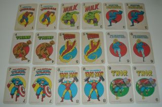 1978 MARVELMANIA MB Milton Bradley MARVEL COMIC HEROES CARD GAME COMPLETE 4