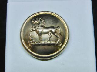 Horse W Hoof On Cannonballs & Fleur De Lis 23mm Brass Livery Button Jackson 1840