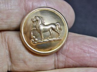 HORSE w HOOF on CANNONBALLS & FLEUR De LIS 23mm BRASS LIVERY BUTTON JACKSON 1840 2