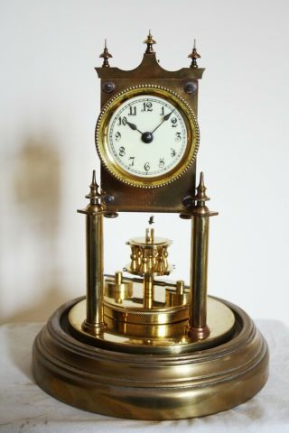 Early Gustav Becker 400 Day Anniversary Clock,  with dome. 2