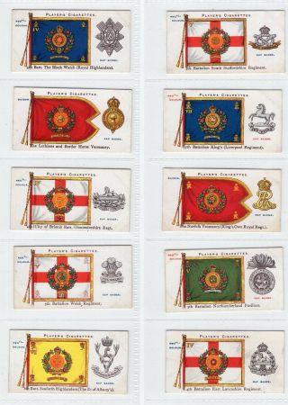 Complete Set of 50 British Military Territorials Flags Tobacco Cards from 1910 4