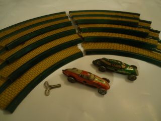 Marx Toys Lithograph Race Car Track Whiz Ace Wind Up Antique