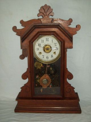 Antique " Haven " 8 Day Mantel Clock With Striking Alarm