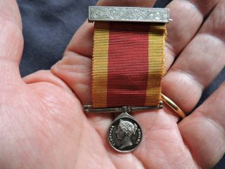 Victorian Silver Miniature Medal For China War 1842 On Full Suspension - Rare.