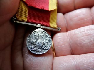 Victorian silver Miniature Medal for China War 1842 on full suspension - rare. 6