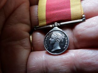 Victorian silver Miniature Medal for China War 1842 on full suspension - rare. 7