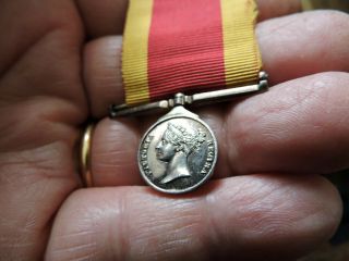 Victorian silver Miniature Medal for China War 1842 on full suspension - rare. 8