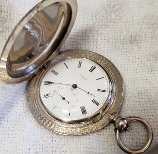 Massive Vintage Silver F Jacot Matile Pocket Watch