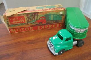 Vintage Hubley Kiddie Toy Motor Express With Rubber Wheels And Box