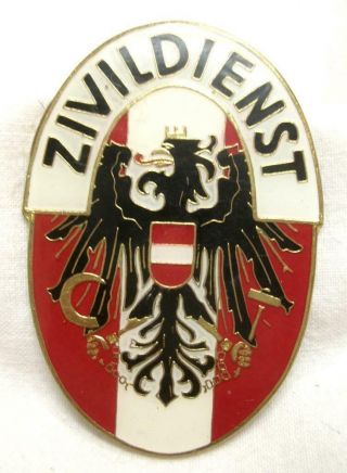 Old Vintage Austria Red Cross National Service Zivildienst Badge Pin Numbered