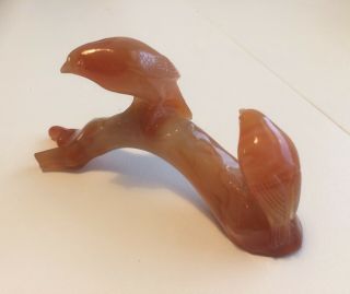 3 Day Vintage Chinese Carved Carnelian Birds Figure