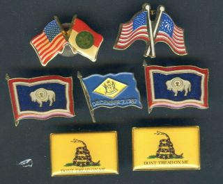 Assorted Rare Patriotic Flag Pins,  76 Pin,  1 Bsa,  2 Don 