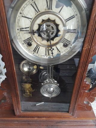 Antique Waterbury Co.  Mantle Parlor Clock Runs 5