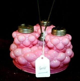 Collectible Pink Cased Condiment Se T - Quilt Aka Florette - Fostoria Ca.  1892