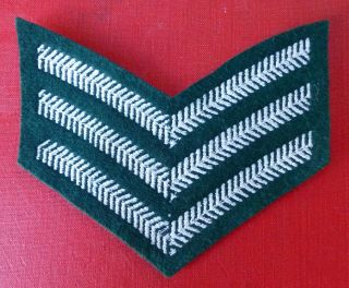 Rhodesia Army Sergeant Tartan Green Africa Rhodesian Rank Chevron Badge