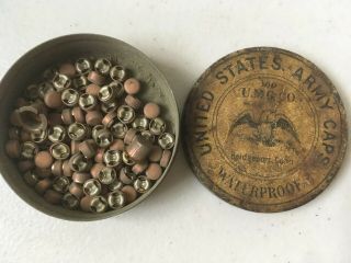 Vintage United States Army Caps - Umc Co.  Percussion Cap Tin