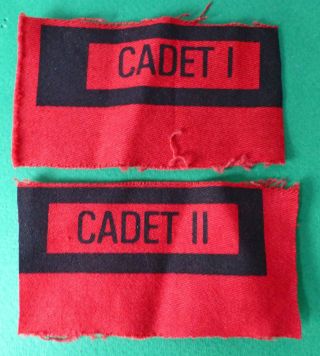 Rhodesia Intaf 2 Red Print Officer Cadet 1 & 2 Rank Africa Bush War Badges