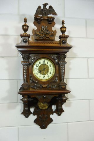 Antique Wall Clock Old Wall Clock Mahogany Wood Regulator