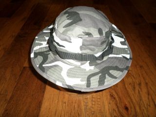 URBAN CAMOUFLAGE FLOPPY BUCKET BOONIE HAT CAMOUFLAGE MILITARY STYLE SIZE 7 1/4 2